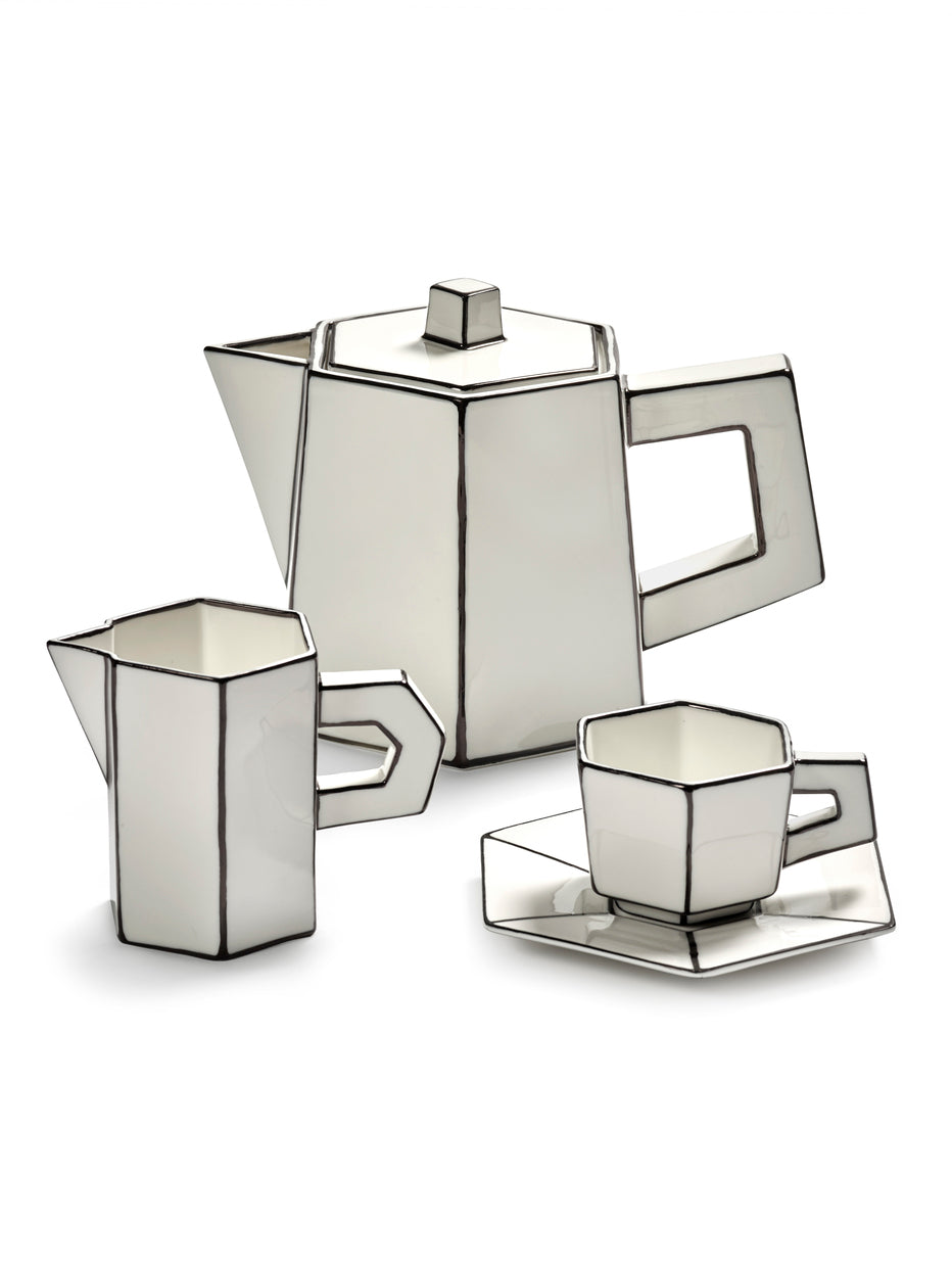 Tazze espresso con piattino — Carte Blanche (2 pezzi)