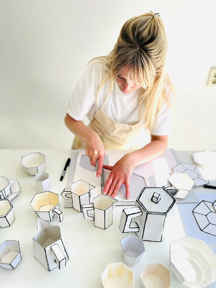 Tazze espresso con piattino — Carte Blanche (2 pezzi)