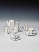 Tazze da tè con piattino — Carte Blanche (set di 2)