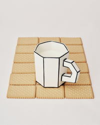 Tazze da tè con piattino — Carte Blanche (set di 2)