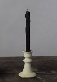 Portacandela in ceramica bianca grezza